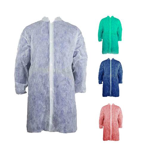 apsiaustas-su-lipdukais-baltas-melynas- raudonas -zalias-komplektas Ühekordne kittel/mantel PP, kleepsudega, M-XXXXL (1tk.) - Image 1