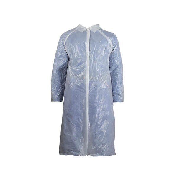 Külastaja kittel/mantel PE (polüetüleen), trukknööpidega, universaalne suurus (1tk.) - Image 1