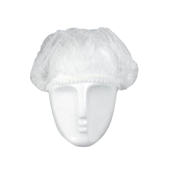 Ühekordsed kroogitud mütsid (Clip-cap, Mob-cap), valge (100tk.) - Image 1