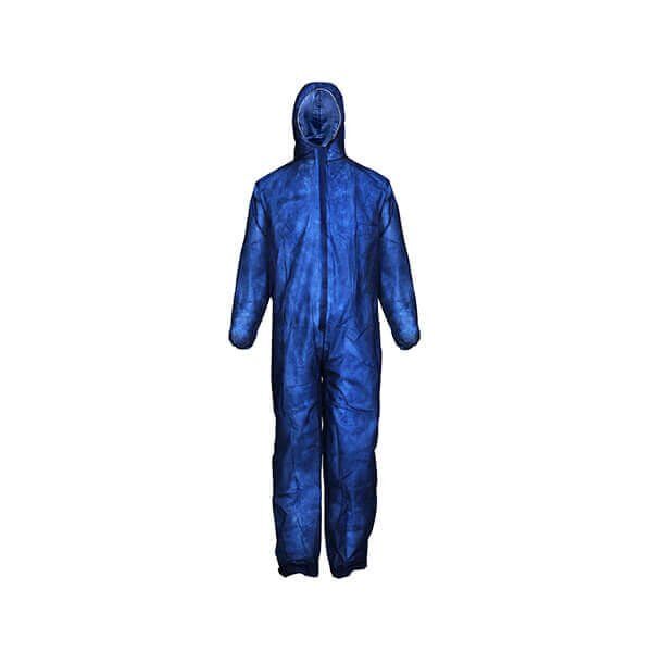 Ühekordne kombinesoon, PP, lukuga, kapuutsiga, sinine (1tk.) - Image 1