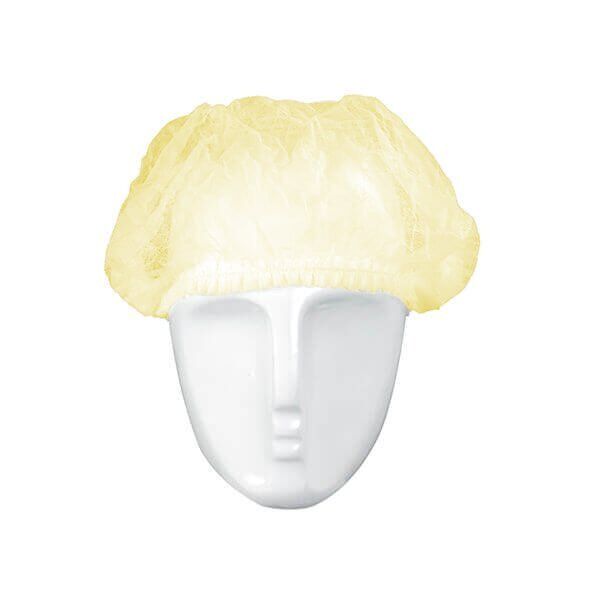 Ühekordsed kroogitud mütsid (Clip-cap, Mob-cap), kollane (100tk.) - Image 1