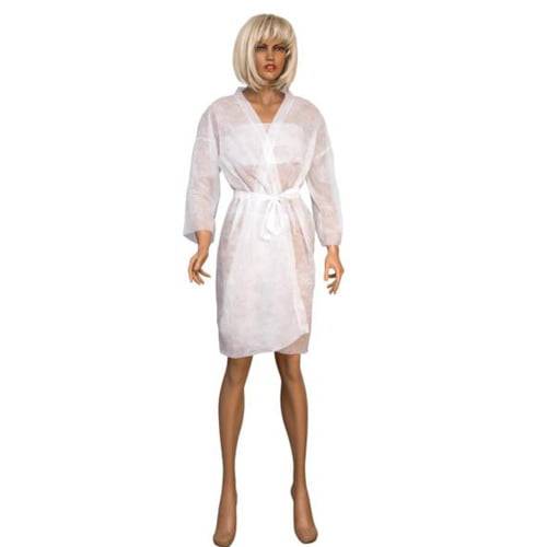 Ühekordne mantel PP, 105x75cm, 30g/m2, valge (1tk..) - Image 1