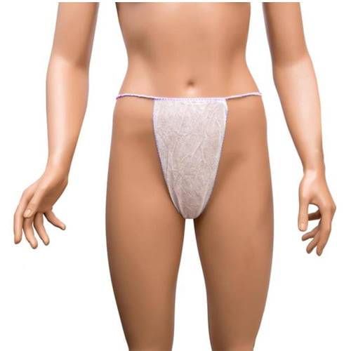 Ühekordsed naiste aluspüksid, stringid, PP, 30g/m2, roosad (100 tk) - Image 1