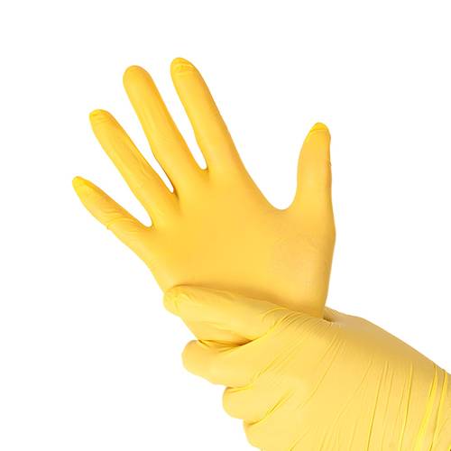 Nitriil ühekordsed kindad, kollased S/M/L/XL (100tk.) - Image 1