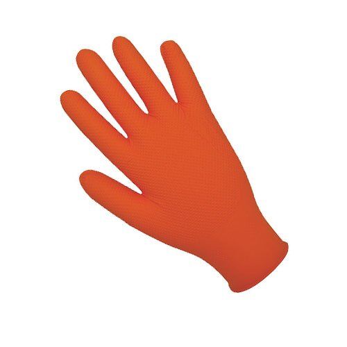 Polyco nitriil kindad, Finite orange Grip GL201, super tugevad, 8.5g, oranžid M/L/XL (90-100tk.) - Image 1