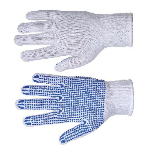 Kootud puuvillased täppidega kindad, suurus 10 (12 paari) - Image 1