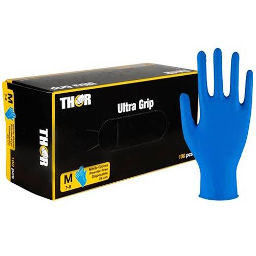 Thor ultra grip 1 Abena THOR Ultra Grip nitriilkindad, eriti tugevad, 6,5 g, sinised S/M/L/XL (100 tk) - Image 1