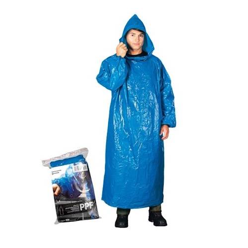 Kittel eest lietaus polüetüleenist PPF, 130x78cm, sinine, (1tk.) - Image 1