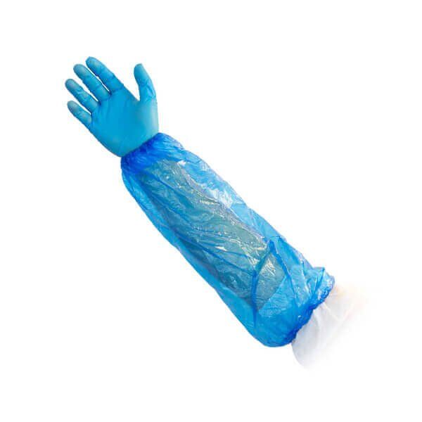 Ühekordsed käisekatted, PE, sinised (100tk.) - Image 1