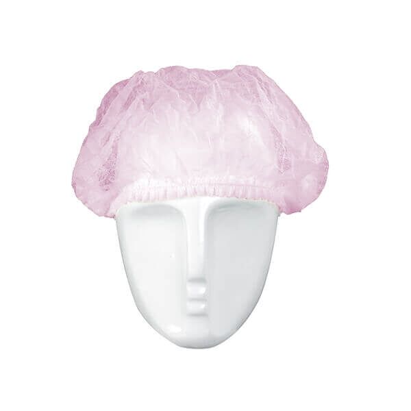 Ühekordsed kroogitud mütsid (Clip-cap, Mob-cap), roosa (100tk.) - Image 1