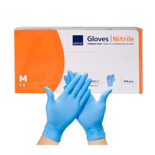 Abena Protect nitriil ühekordsed kindad, tugevad 5g, sinise S/M/L/XL (100tk.) - Image 1